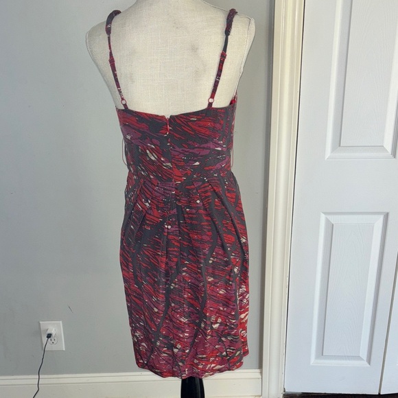 BCBGMaxAzria Red and Purple Midi Dress - Picture 3 of 7